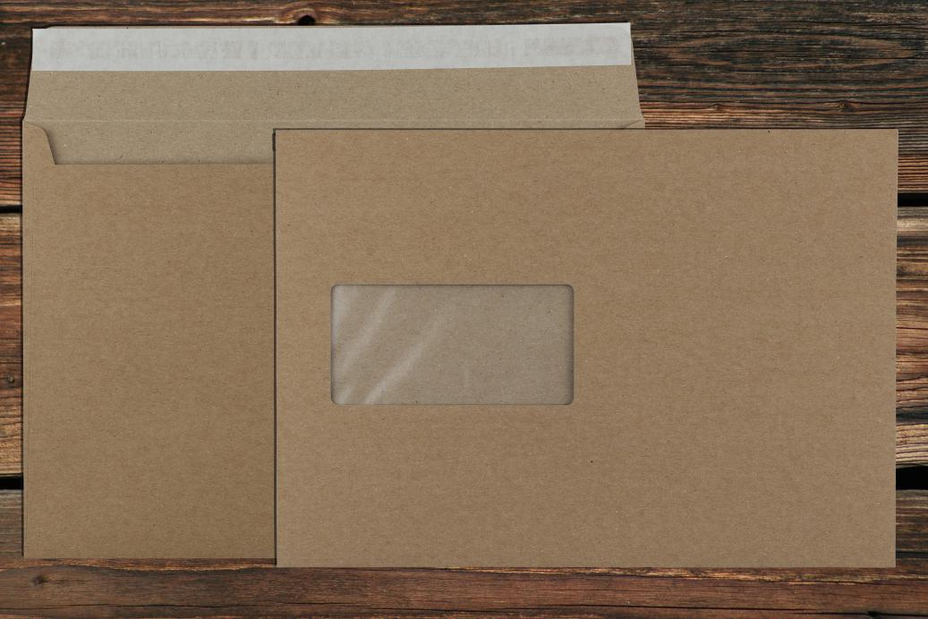 Briefhüllen mit Fenster C5 162x229 mm Haftklebend Recycling Braun 140 g/qm